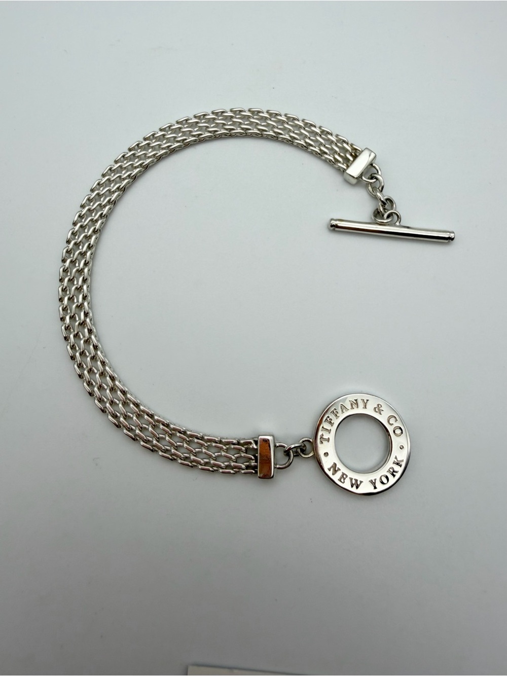 Tiffany & Co 7.25” mesh toggle bracelet in sterling silver in sterling silver